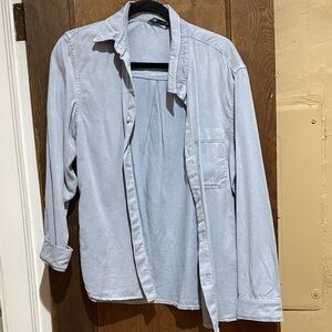 Zara Men's Soft Blue Shirt Jacket